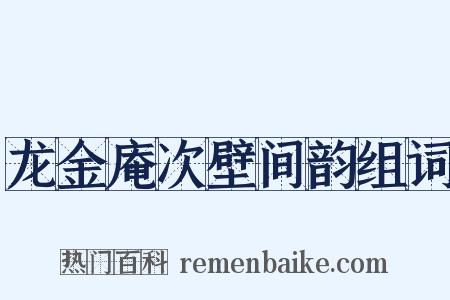 龙金庵次壁间韵组词是什么意思的图片